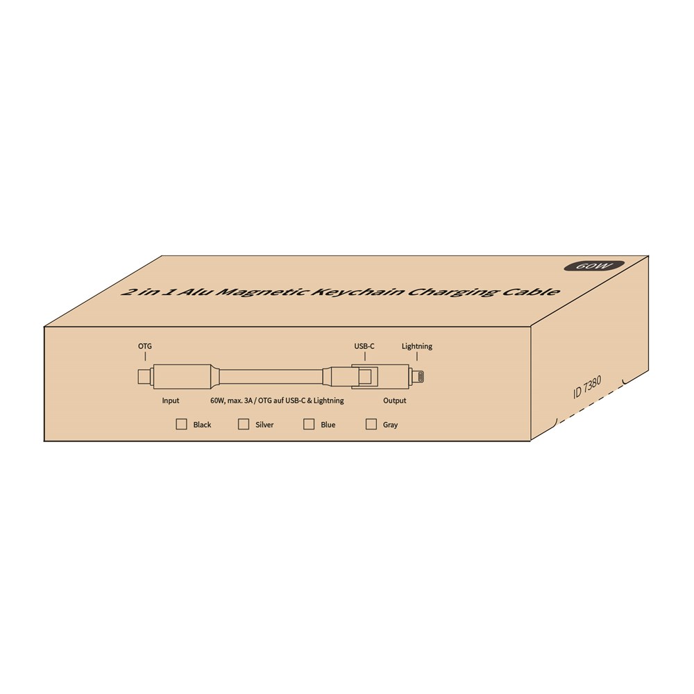 2 in 1 Alu Magnetisches Schlüsselanhänger Ladekabel