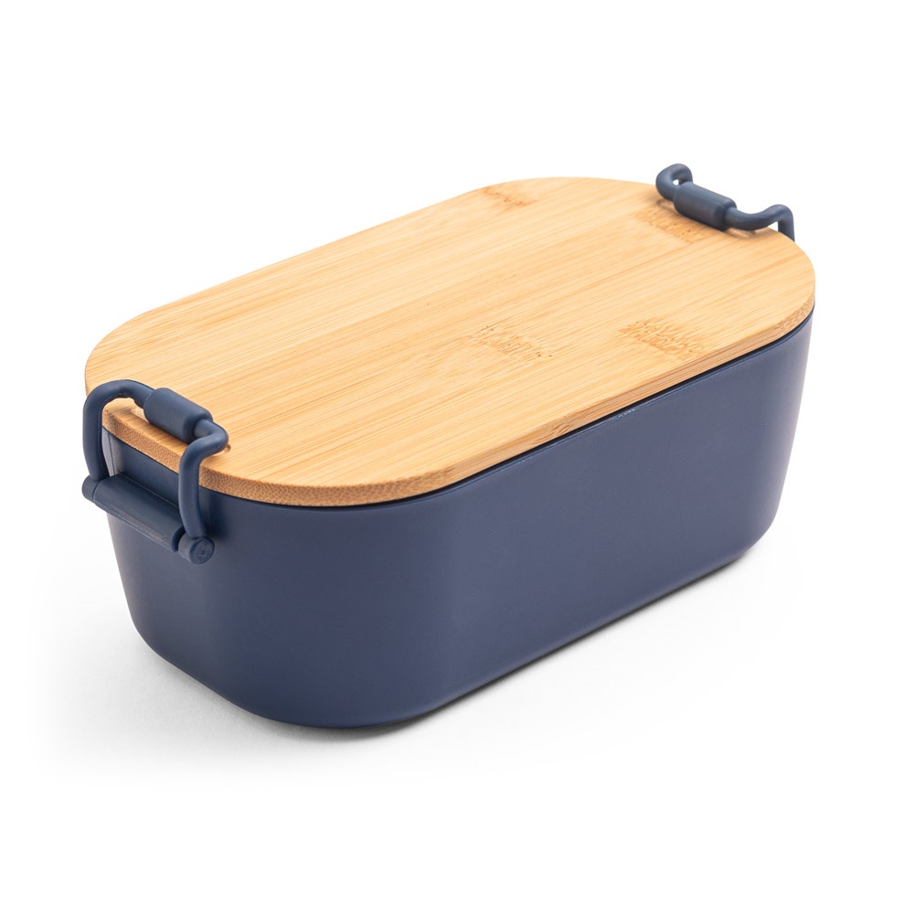MAHLEB. Luftdichte PP-Box mit Bambusdeckel - dunkelblau