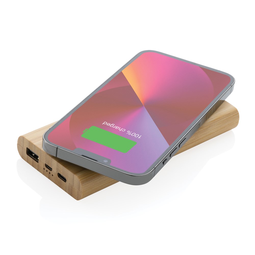 8.000mAh Bambus-Wireless-Powerbank