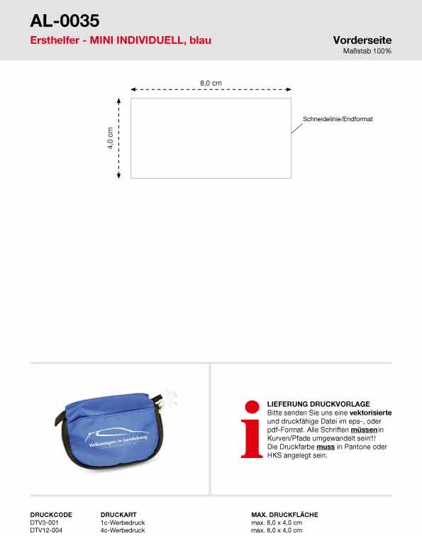 Ersthelfer MINI, inkl. 1-farbigem Druck