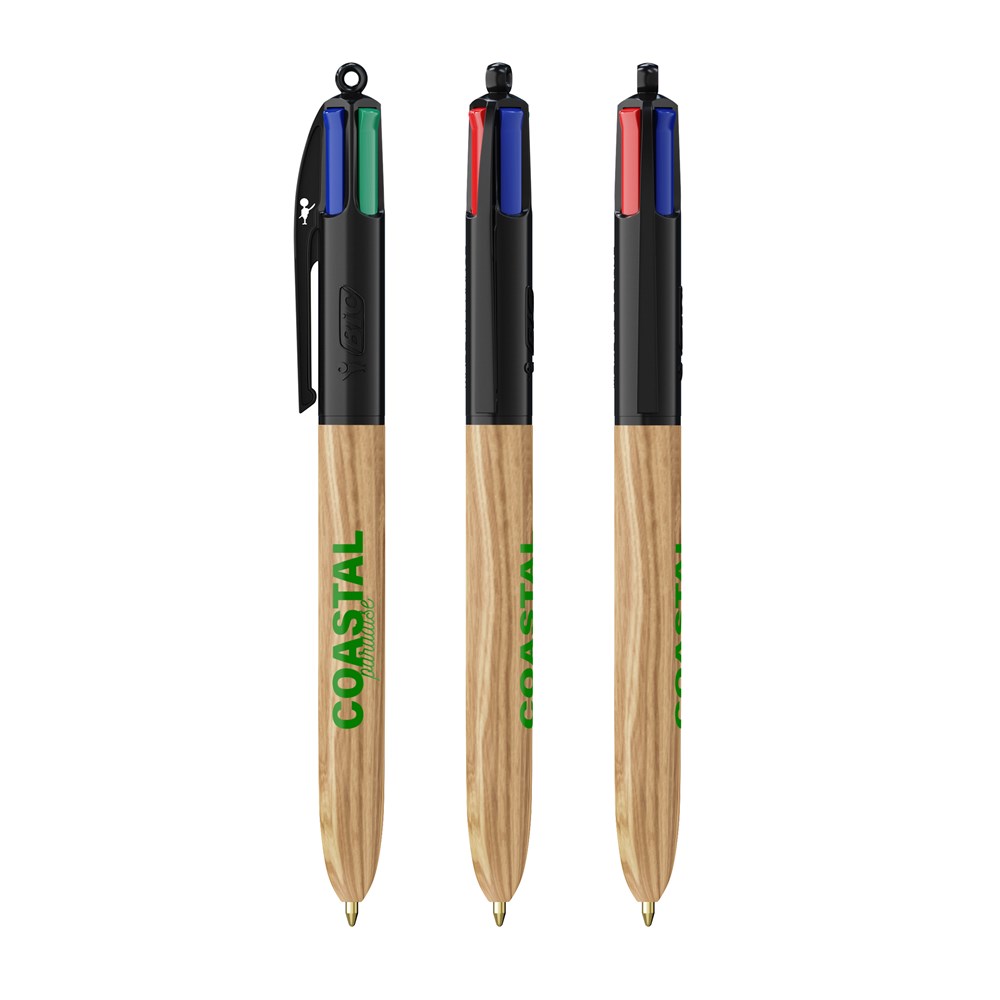 BIC® 4 Colours Wood Style with Lanyard