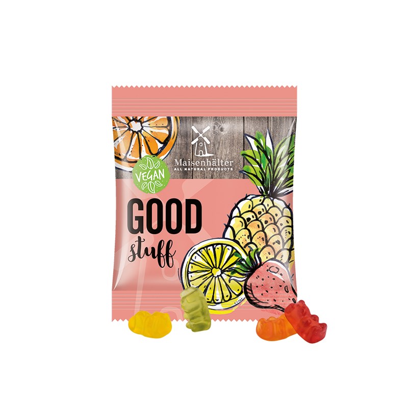 Minitüte,12 g, Folie weiß, Trolli Vegane Gummibärchen, 14% Fruchtsaft