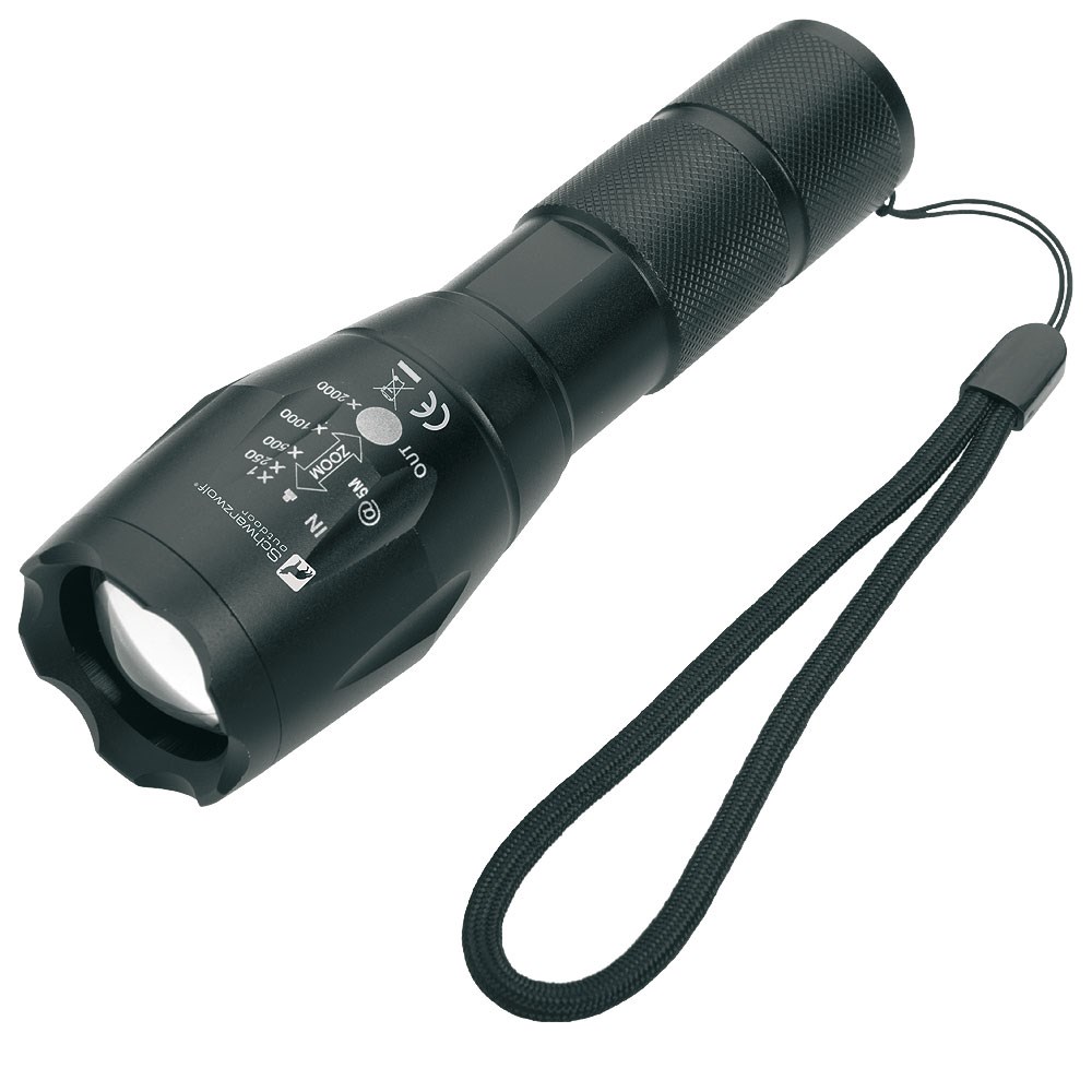 Schwarzwolf outdoor® DELGADA wiederaufladbare CREE T6 Taschenlampe