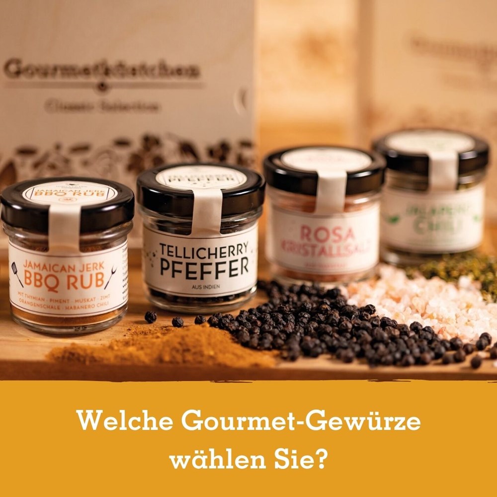 4 Gourmet Gewürze im Geschenkkarton