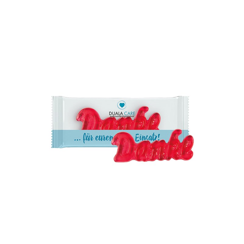 Trolli Fruchtgummi "Danke", Folie transparent