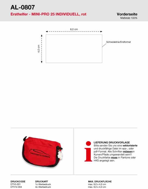 Ersthelfer MINI-PRO 25, inkl. 4-farbigem Druck