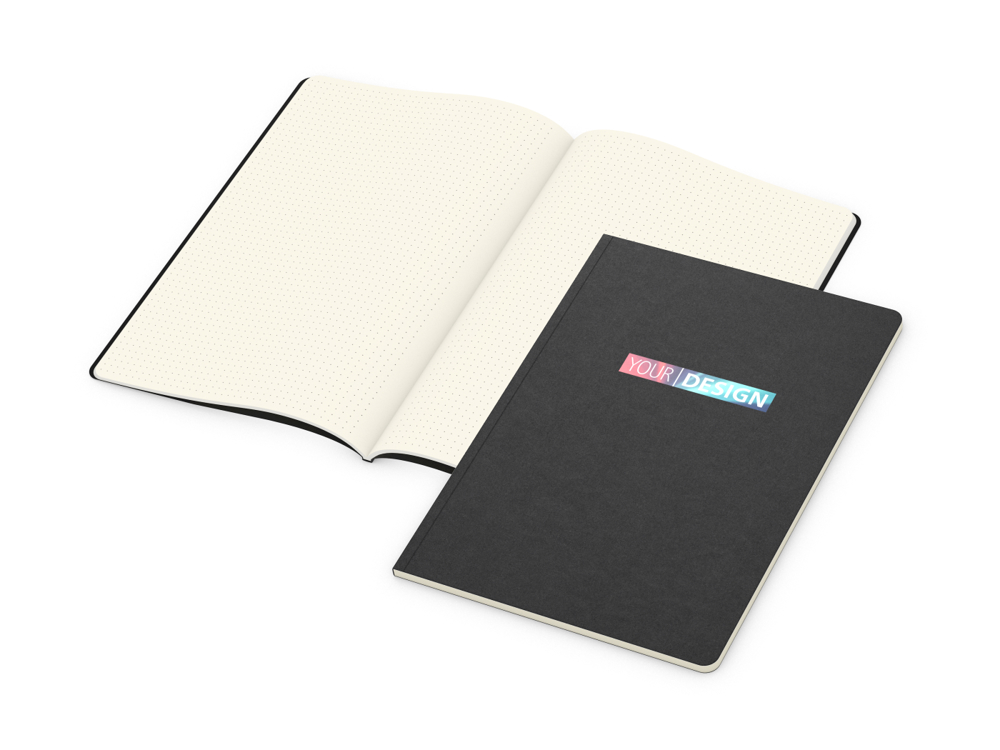 Notizbuch Copy-Book, A4, Punktraster, schwarz, Siebdruck-Digital