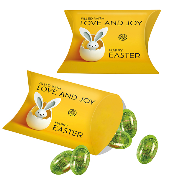 Promo-Kissenverpackung mit Ferrero Küsschen Eiern