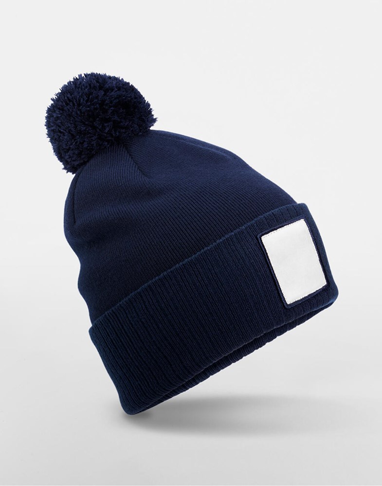 Appliqué Patch Pom Beanie