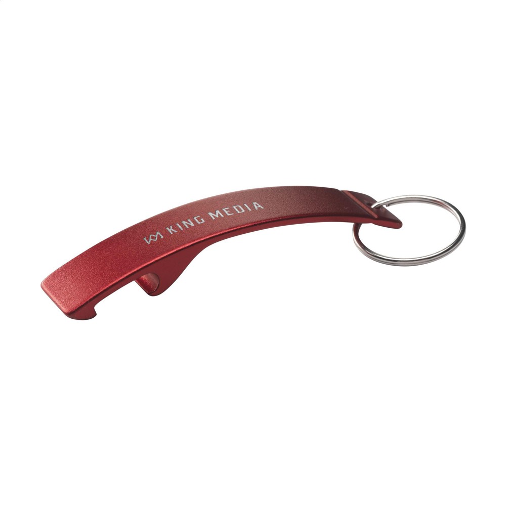 Alu Opener GRS Recycled Öffner Schlüsselanhänger - rot (± PMS 207)