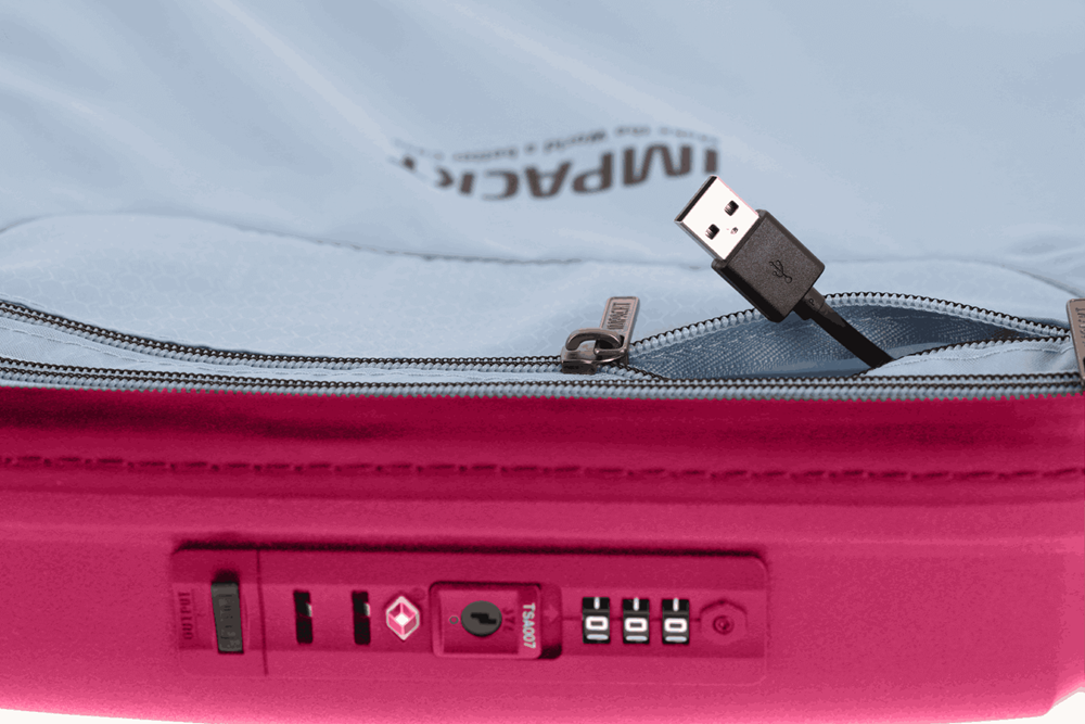 IMPACKT IP1 4w Trolley S m.USB Port, Flora pink